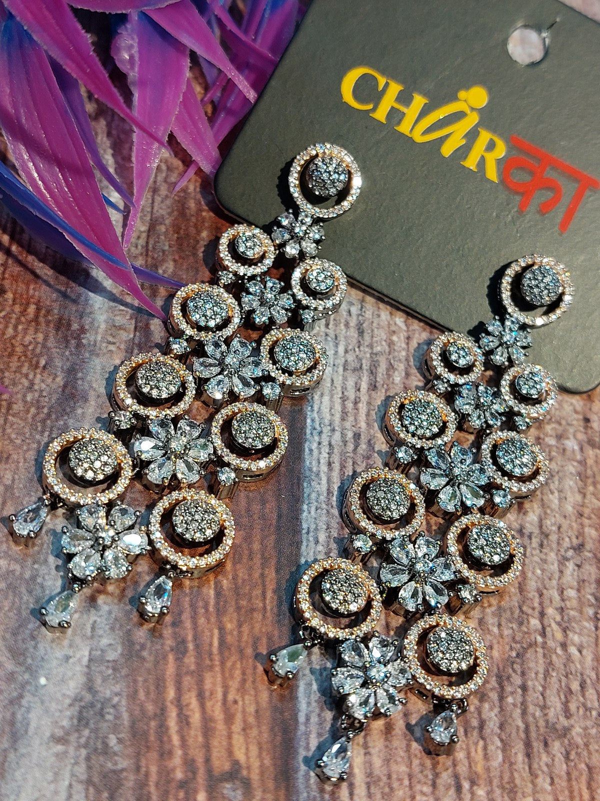 Oxidized Silver Color Mirror Stud Jhumka Earrings – Cardinal Jewels